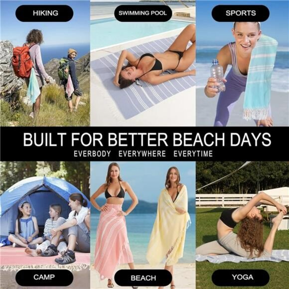 Oversized Quick Dry Beach Towel Sand Free XL Swim Pool Travel Blanket - Picture 3 of 6